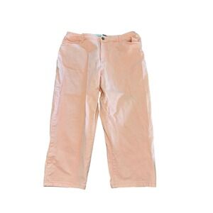St. John's Bay Stretch Petite Peach Crop Wide Leg Jeans Womens Size 16P‎